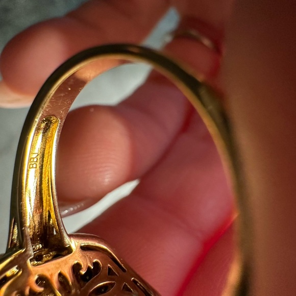 Black Spinel 18k Yellow Gold Over Silver Ring 5.69 CTW. Ring Size 9.5 - Picture 4 of 7